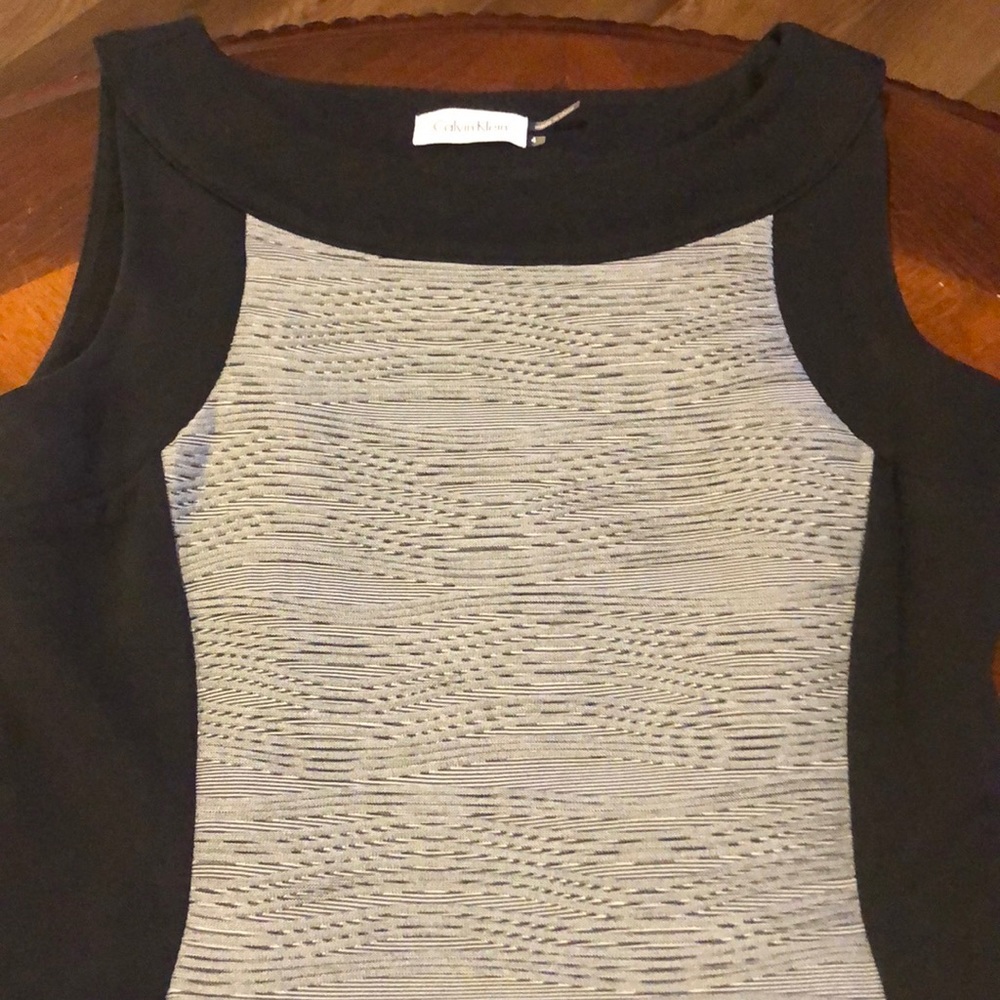 Calvin Klein Sleeveless Textured Bodycon Dress Size 4 - Picture 3 of 7